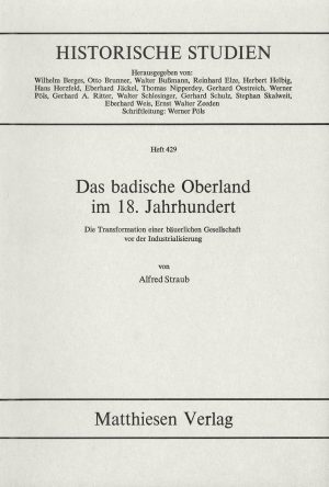Straub, Alfred: Das badische Oberland im 18. Jahrhundert