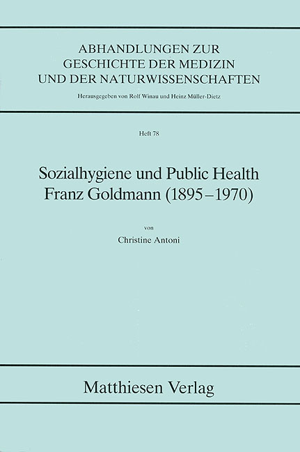 Antoni, Christine: Sozialhygiene und Public Health