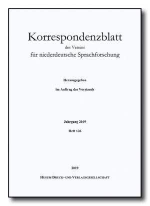 Korrespondenzblatt des Vereins für niederdeutsche Sprachforschung, Heft 126 (2019)