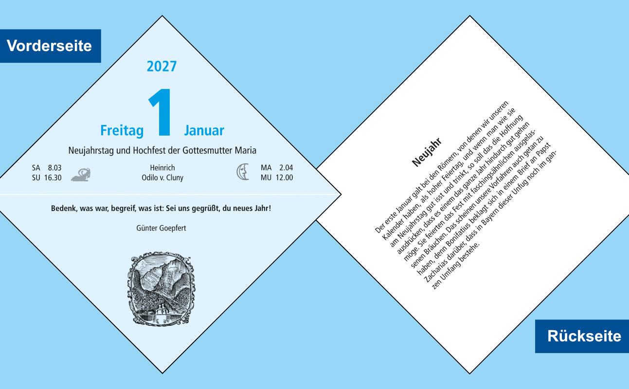 Turmschreiber Tageskalender 2027 Beispielseite 1