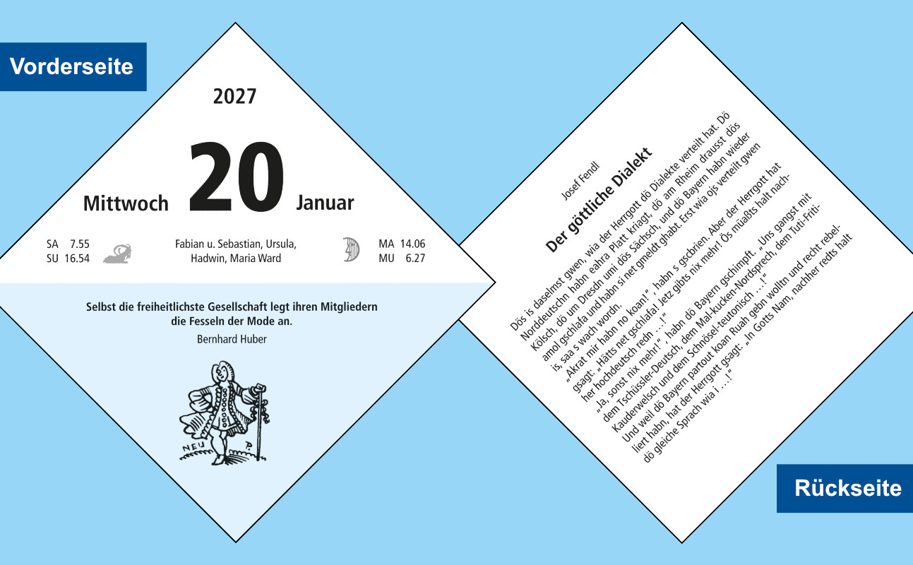 Turmschreiber Tageskalender 2027 Beispielseite 2